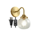 Axyaa Modern Glass Ball Wall Sconce with Pull Chain, Copper Finish