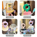 Axyaa Cute Glass Water Bottle With Straw, Tea Separation, Portable for Girls, Children, Couple