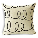 Axyaa Geometric Lines Monochrome Pattern Pillowcase for Stylish Décor
