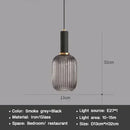 Axyaa Vintage Lantern Chandelier Striped Glass Pendant Lamp for Dining Room
