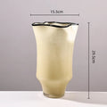 Axyaa Black Pleated Glass Vase for Elegant Flower Arrangement