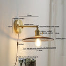 Axyaa Glass Copper LED Wall Lamp with Knob Switch for Modern Home Decor