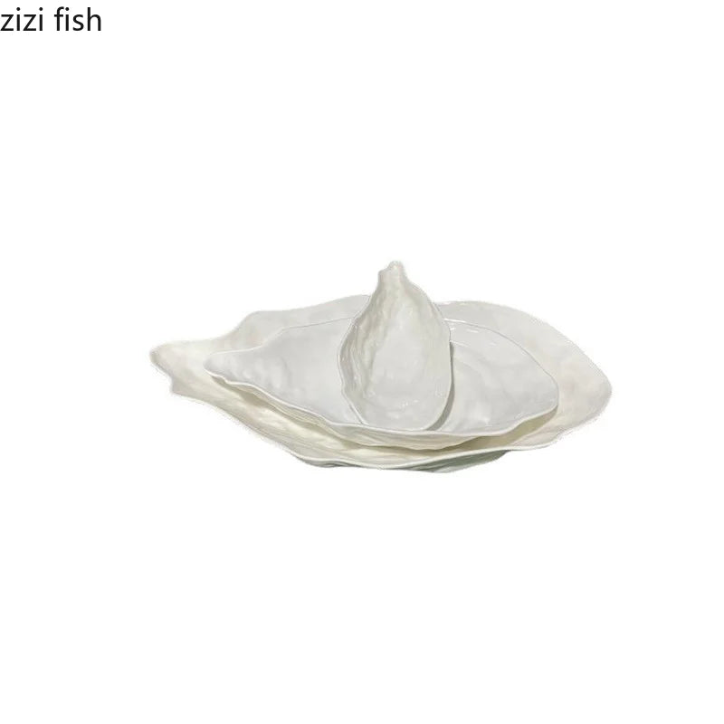 Axya Oyster Ceramic Dinner Plate Sushi Set Fruit Salad Bowl Snack Tray
