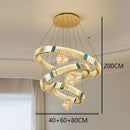 Axyaa Crystal Chandelier Stair Pendant Lamp Living Room Lighting