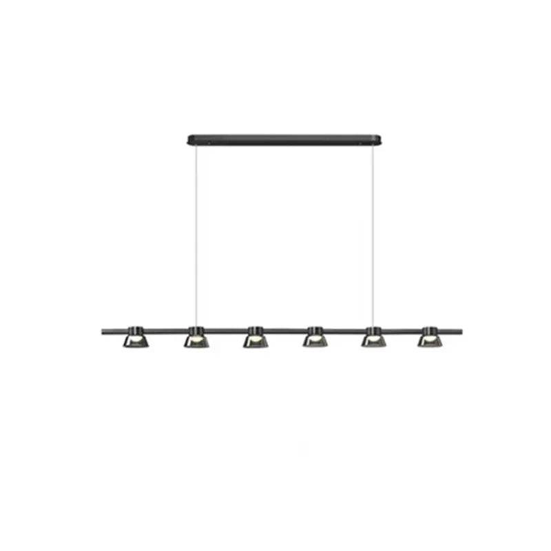 Axyaa Modern Black Strip Chandelier with LED for Living Room and Office