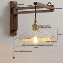 Axyaa LED Wood Glass Wall Lamp Modern Nordic Style for Home Decor