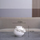 Axyaa Geometric Chain Ceramic Vase: Stylish Handcrafted Room Decor & Flower Holder