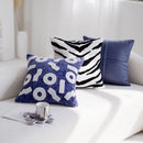 Axyaa Blue Jacquard Embroidery Throw Pillow Cover Cojines 45X45 - Decorative Living Room Cushion Covers