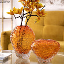 Axyaa Amber Glass Vase Hydroponics Flower Pots Modern Decor Floral Arrangement
