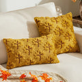 Axyaa Autumn Maple Leaf Plush Pillowcase - Three-Dimensional Embroidered Sofa Cushion Cover