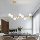 Axyaa Nordic Glass Chandelier LED Ceiling Light for Modern Living Room and Dining Area