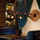 Axyaa Solid Wood Chandelier: Vintage Industrial Hemp Rope Lighting