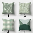 Axyaa Green Plaid Avocado Pillowcase Square Sofa Cushion Cover