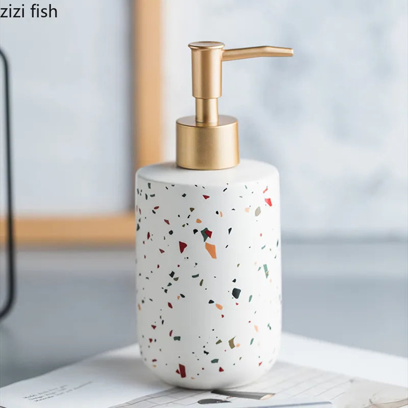 Axya Terrazzo Pattern Handwashing Fluid Bottle for Bathroom Supplies