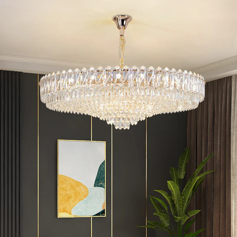 Axyaa Crystal Chandelier 2024: Modern Luxury Lighting for Living Room, Dining Room, Bedroom