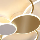 Axyaa LED Ring Ceiling Light: Modern Gold/Black Chandelier for Home Decor.