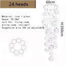 Axyaa Bubble Glass Ball LED Staircase Chandelier for Home Hotel Hallway Lighting