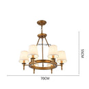 Axyaa American Country Retro Fabric Chandelier for Living Dining Room Home Decor