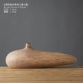 Axyaa Striped Resin Vase Imitation Wood Finish - Desktop Decoration & Crafts