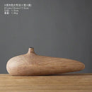 Axyaa Striped Resin Vase Imitation Wood Finish - Desktop Decoration & Crafts
