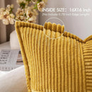 Axyaa Geometric Corduroy Pillowcase Yellow White Patchwork Splicing Home Decor