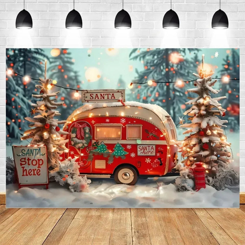 Axyaa Christmas Party Decoration Background Cloth Car & Tree Hanging Cloth