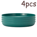 Axyaa 4pcs Reusable Plate Set for Travel, School, Picnic, Camping, Party