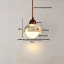 Axyaa Terrazzo Wood LED Pendant Light Glass Ball Hanging Lamp