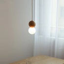 Axyaa Wood Glass Ball LED Pendant Lights Modern Nordic Indoor Hanging Lamp