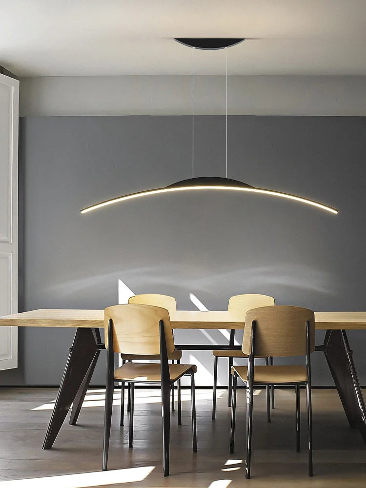 Axyaa Deluxe Black Line Chandelier: Minimal Salon Design for Home & Restaurant Decor