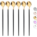 Axyaa Stainless Steel Rose Gold Long Handle Ice Tea Coffee Stir Spoon Set