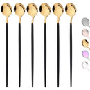 Axyaa Stainless Steel Rose Gold Long Handle Ice Tea Coffee Stir Spoon Set