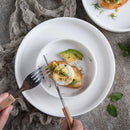 Axyaa Porcelain Round Serving Plate for Steak and Desserts