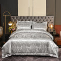Axyaa Satin Jacquard Embroidered 4-Piece Bedding Set