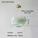 Axyaa Art Deco Glass LED Chandelier - Modern Ceiling Pendant Light for Home Decor