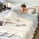 Axyaa Embroidered Silk Bedspread Quilt - Luxury Breathable Comforter