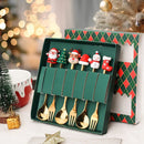 Axya Christmas Spoon and Fork Set: Santa Claus Design in Gift Box
