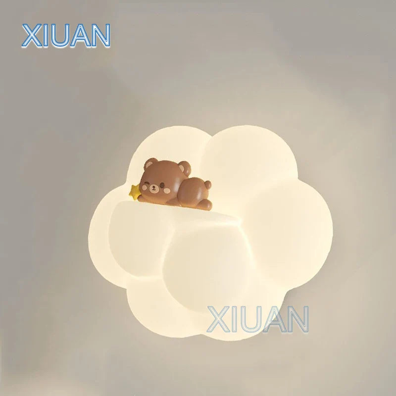 Axyaa Cloud Light Wall Lamps for Kids' Room - Bear Cat Monkey Design