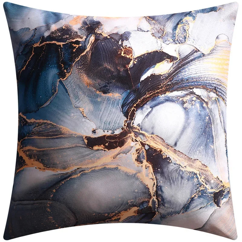 Yellow Grey Flower Pillowcase 45cm Double-Sided Print Cover for Home Decor by Axyaa