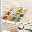 Axyaa Snackle Box: Clear Divided Serving Tray with Lid and Handle