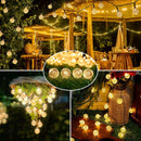 Axyaa Solar Crystal Globe String Lights: Outdoor LED Fairy Garland for Christmas Party Garden Decoration