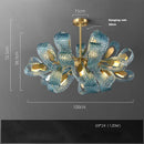 Axyaa Blue Flower Chandelier: LED Modern Home Decor Hanging Lamp for Luxury Living Room