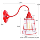 Axyaa Red LED Wall Lights: Industrial Vintage Bedroom Lamp for Hallway, Reading, and Bathroom