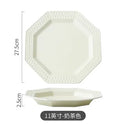 Axyaa 11-Inch Ceramic Plate Breakfast Plate Cream Wind Dessert Pastry Plate
