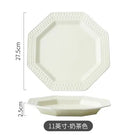 Axyaa 11-Inch Ceramic Plate Breakfast Plate Cream Wind Dessert Pastry Plate