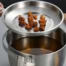 Axyaa Stainless Steel Strainer Lard Pot with Lid, Large Capacity Hanging Oil Storage Pot