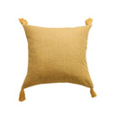 45x45cm Yellow Linen Cushion Cover Boho Chic Decorative Throw Pillow Cover for Sofa - Axyaa