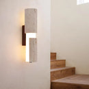 Axyaa Natural Stone White Acrylic LED Wall Lamp, Dimmable Remote Control Sconce Lighting