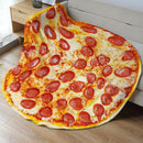 Axyaa Cozy Ham Pizza Print Round Blanket - Soft & Funny Flannel Throw