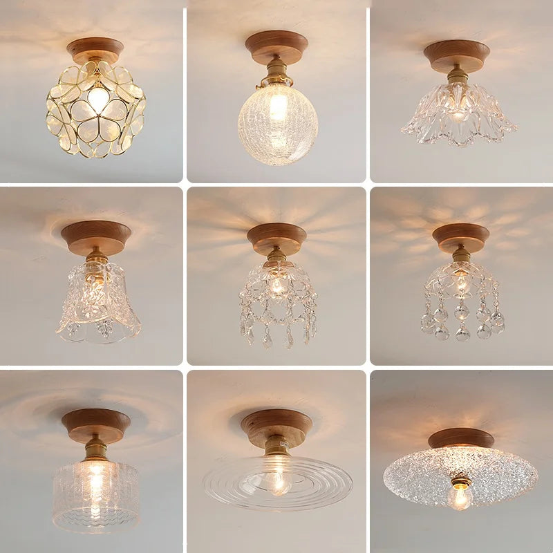Nordic Modern Axyaa Glass LED Ceiling Lamp for Home Restaurant Balcony Lighting